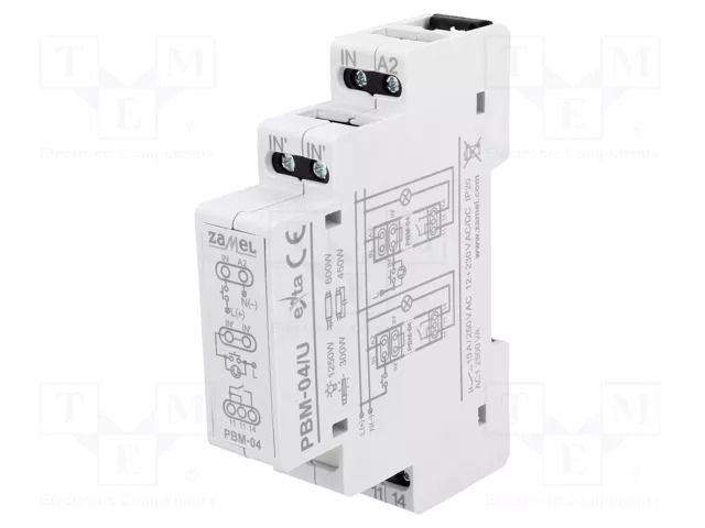 Relay: installation; bistable,impulse; NO; Uswitch: max.250VAC ZAMEL PBM-04/U