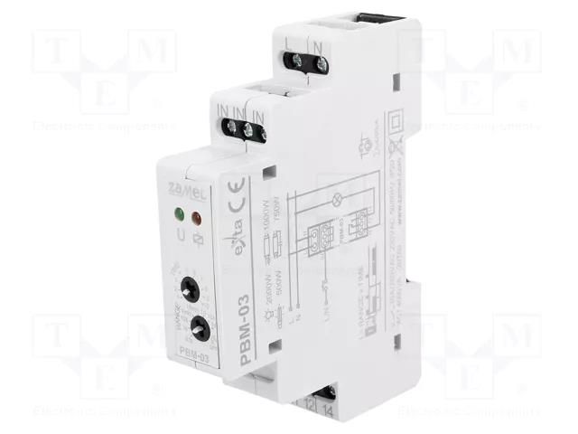 Relay: installation; bistable,impulse; NO; Ucoil: 230VAC; PBM; 16A ZAMEL PBM-03