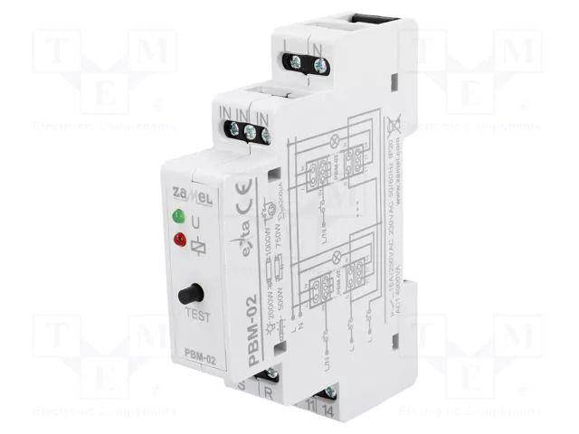 Relay: installation; bistable,impulse; NO; Ucoil: 230VAC; PBM; 16A ZAMEL PBM-02