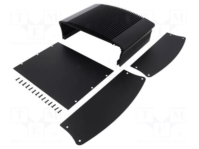 Heatsink: with case; black; aluminium; anodized; Y: 50mm; X: 215mm FISCHER ELEKTRONIK EMB/215/150/SA