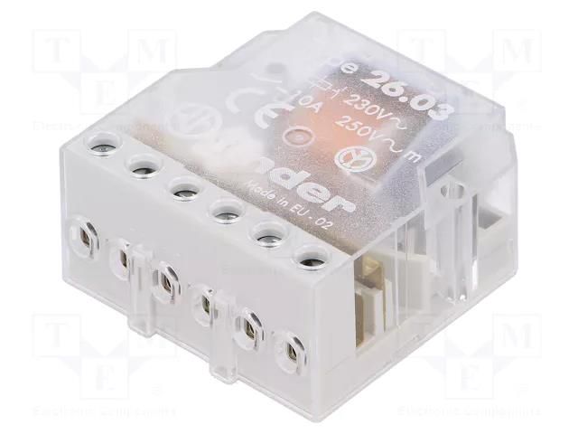 Relay: installation; bistable,impulse; NC + NO; Ucoil: 230VAC FINDER 26.03.8.230.0000