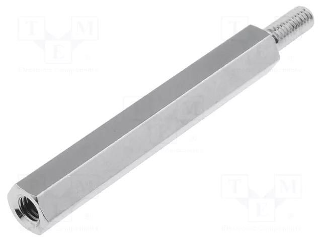 Screwed spacer sleeve; 35mm; Int.thread: M3; Ext.thread: M3; brass DREMEC TFM-M3X35/DR213