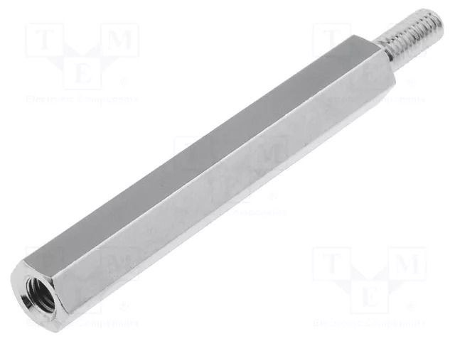 Screwed spacer sleeve; 35mm; Int.thread: M3; Ext.thread: M3; brass DREMEC TFM-M3X35/DR213