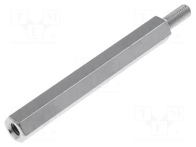 Screwed spacer sleeve; 40mm; Int.thread: M3; Ext.thread: M3; brass DREMEC TFM-M3X40/DR213