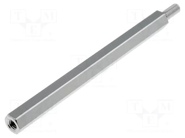 Screwed spacer sleeve; 60mm; Int.thread: M3; Ext.thread: M3; brass DREMEC TFM-M3X60/DR213
