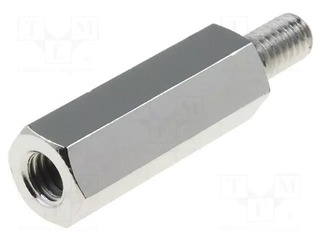 Screwed spacer sleeve; 20mm; Int.thread: M4; Ext.thread: M4; brass DREMEC TFM-M4X20/DR216