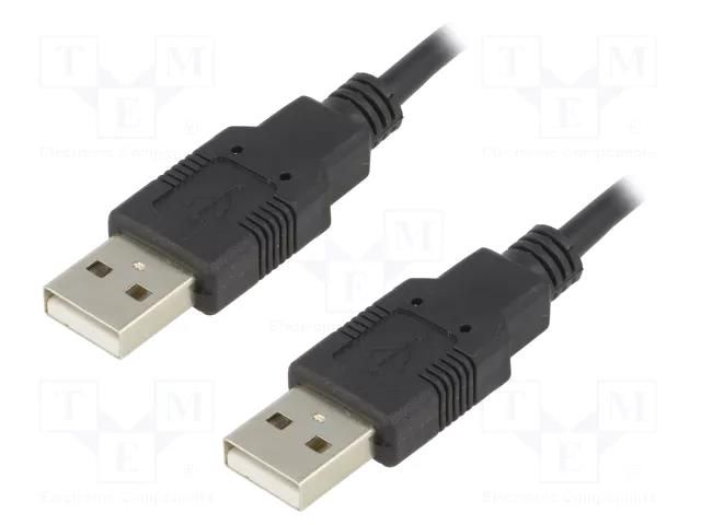 Cable; USB 2.0; USB A plug,both sides; 5m; black; Core: Cu BQ CABLE CAB-USBAA/5-BK