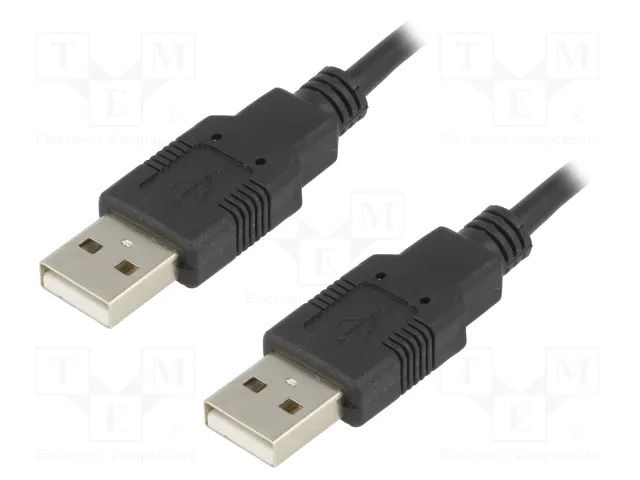 Cable; USB 2.0; USB A plug,both sides; 1.8m; black; Cu BQ CABLE CAB-USBAA/1.8-BK