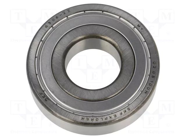 Bearing: single row deep groove ball; Øint: 30mm; Øout: 72mm SKF SKF6306-2Z
