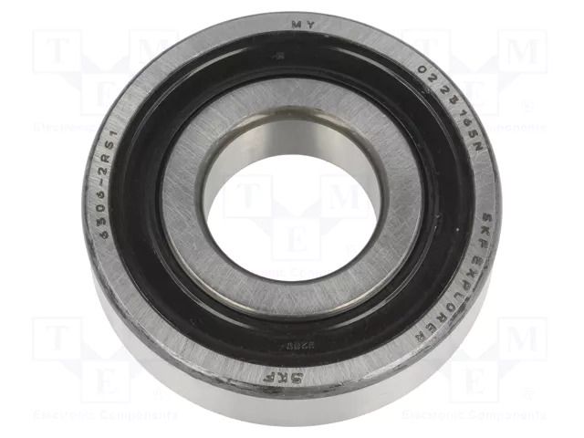 Bearing: single row deep groove ball; Øint: 30mm; Øout: 72mm SKF SKF6306-2RS1