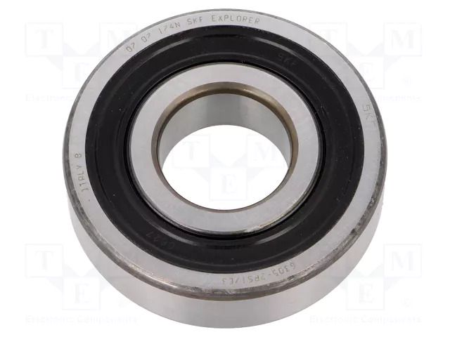 Bearing: single row deep groove ball; Øint: 25mm; Øout: 62mm SKF SKF6305-2RS1/C3