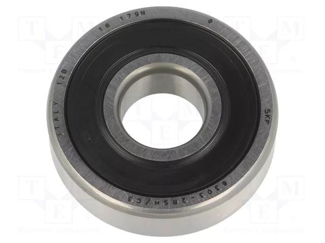 Bearing: single row deep groove ball; Øint: 17mm; Øout: 47mm SKF SKF6303-2RSH/C3