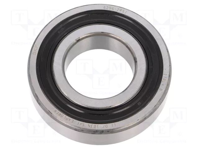 Bearing: single row deep groove ball; Øint: 30mm; Øout: 62mm SKF SKF6206-2RS1