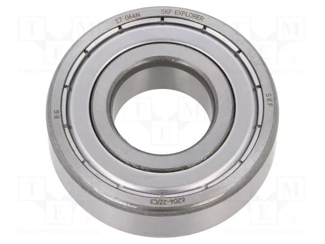 Bearing: single row deep groove ball; Øint: 20mm; Øout: 47mm SKF SKF6204-2Z/C3