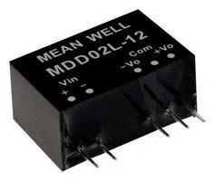 DC-DC CONV, 12V/-12V, 0.084A/-0.084A MDD02L-12N