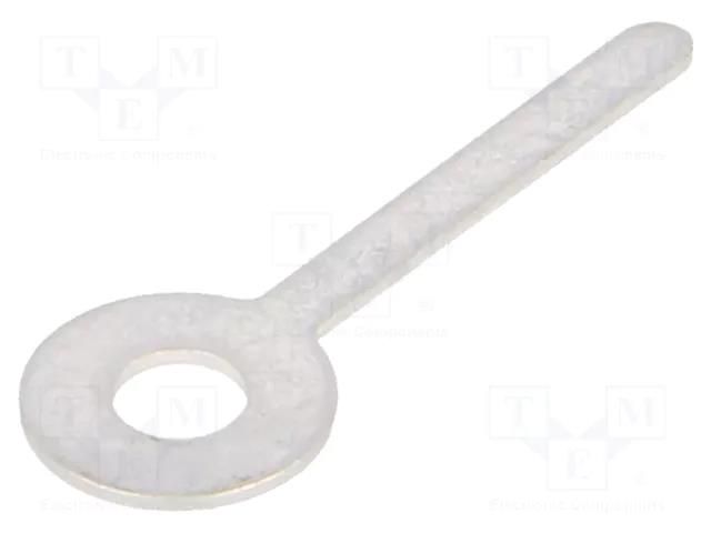 Tip: solder lug ring; 0.5mm; M3; Ø: 3.3mm; THT; screw; brass; tinned KEYSTONE KEYS4002