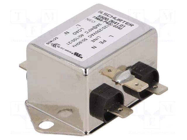 Filter: anti-interference; single-phase; 250VAC; Ioper.max: 3A SCHURTER 5500.2641.01