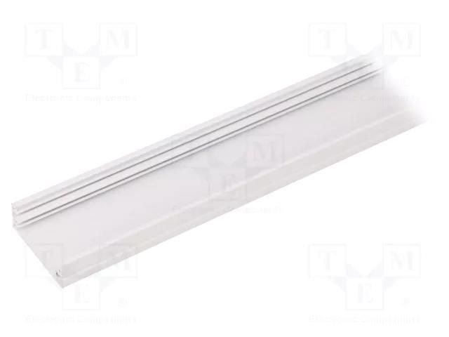 Profiles for LED modules; white; L: 1m; WIDE24; aluminium; surface TOPMET TOP-WIDE24/WH-1M