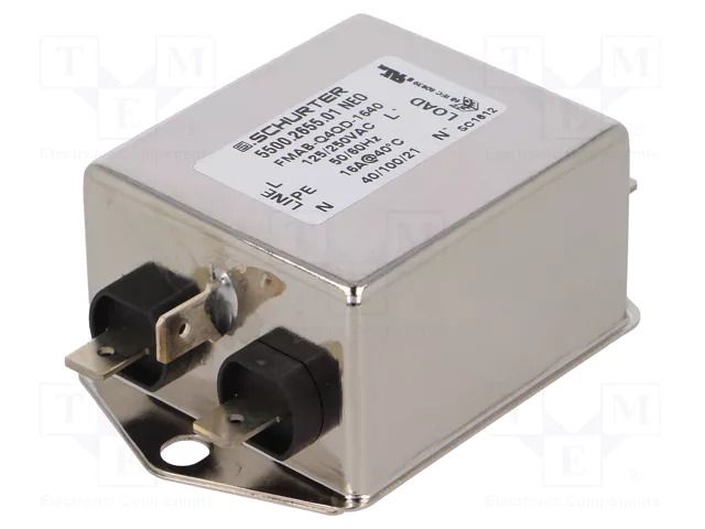 Filter: anti-interference; single-phase; 250VAC; Ioper.max: 16A SCHURTER 5500.2655.01