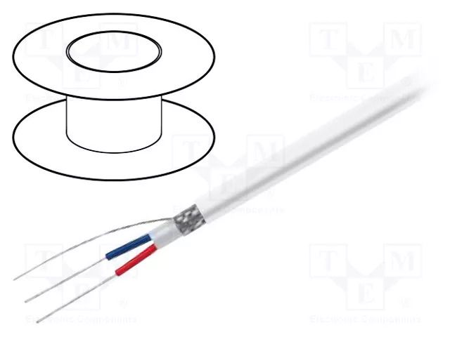 Wire: DMX; 2x0.35mm2; stranded; 110Ω; -15÷70°C; Colour: white; 100m TASKER TAS-TSK1038WH