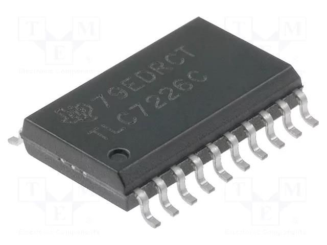 IC: D/A converter; 8bit; 143ksps; Ch: 4; SO20; 4.5÷5.5VDC TEXAS INSTRUMENTS TLC7226CDW