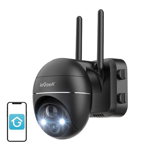 Wireless 3MP WiFi outdoor camera ieGeek ZS-GX1S black 5200mAh, ieGeek ZS-GX1S Black