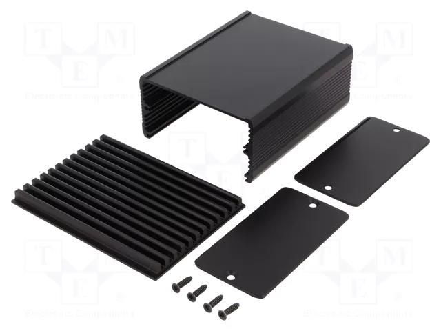 Heatsink: with case; black; aluminium; anodized; Y: 47mm; X: 75.2mm FISCHER ELEKTRONIK GE/K/80/42/100/SA