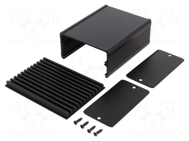 Heatsink: with case; black; aluminium; anodized; Y: 47mm; X: 75.2mm FISCHER ELEKTRONIK GE/K/80/42/100/SA
