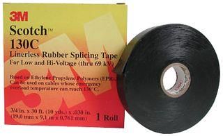 TAPE, SPLICING, RUBBER, BLACK 25MMX9.1MM 130C (1X30FT)