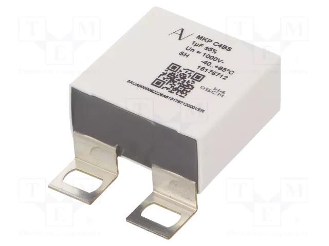 Capacitor: polypropylene; 1uF; ESR: 3.7mΩ; C4B; ±5%; Pitch: 25mm KEMET C4BSNBX4100ZAFJ