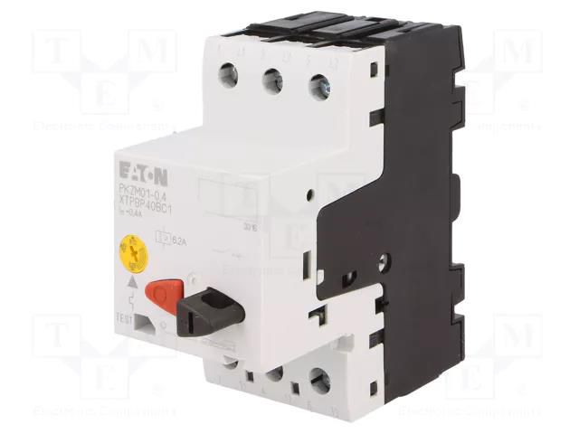 Motor breaker; 0.09kW; 220÷690VAC; for DIN rail mounting; IP20 EATON ELECTRIC PKZM01-0.4