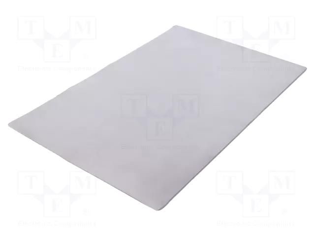 Heat transfer pad: gel; L: 300mm; W: 200mm; Thk: 3mm; 4.5W/mK; glued FISCHER ELEKTRONIK GEL/45/30