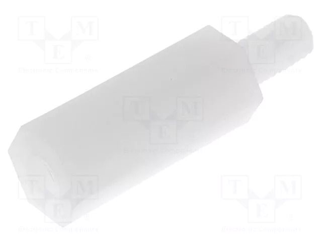 Screwed spacer sleeve; hexagonal; polyamide; M3; M3; 14mm FIX&FASTEN TP-14