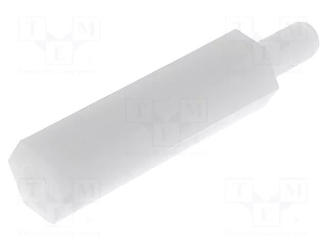 Screwed spacer sleeve; hexagonal; polyamide; M3; M3; 20mm FIX&FASTEN TP-20