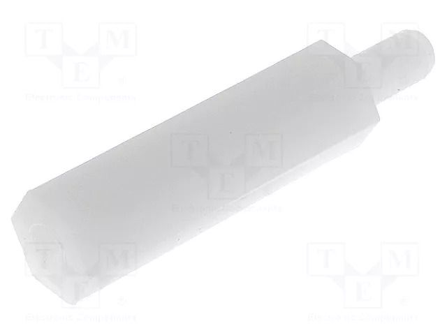 Screwed spacer sleeve; hexagonal; polyamide; M3; M3; 20mm FIX&FASTEN TP-20