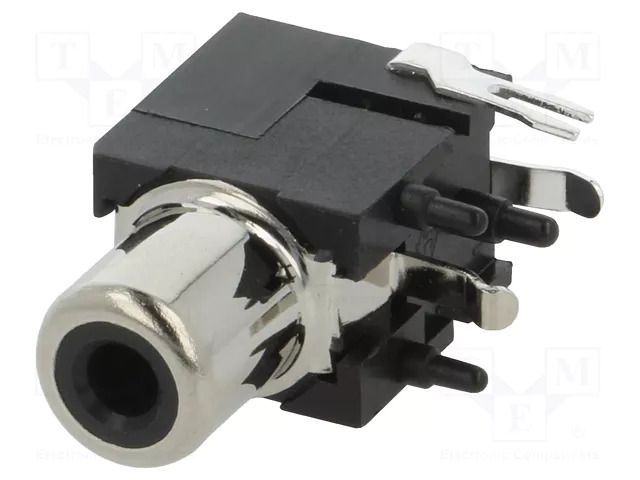 Connector: RCA; socket; female; angled 90°; THT; brass; on PCBs KEYSTONE KEYS972