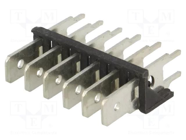 Terminal: spade terminal strip; 6.3mm; 0.8mm; THT; steel; tinned KEYSTONE KEYS7836
