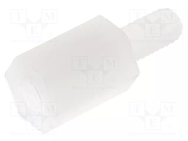 Screwed spacer sleeve; hexagonal; polyamide; M3; M3; 8mm FIX&FASTEN TP-8