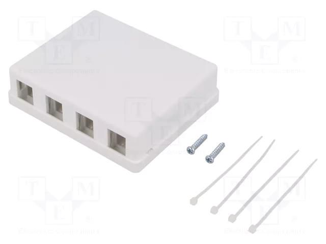 Case RJ45; socket; Keystone,unshielded; white; surface-mounted LOGILINK LOG-NK4034