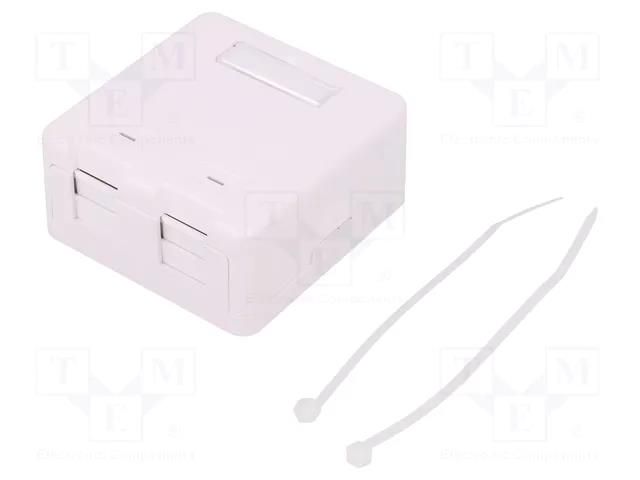 Case RJ45; socket; Keystone,unshielded; white; surface-mounted LOGILINK LOG-NK4032