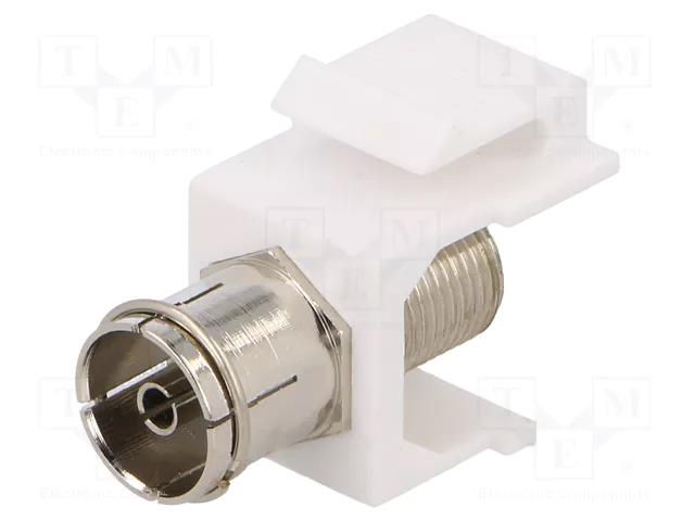 Adapter; socket; F socket,coaxial 9.5mm socket; female x2; white LOGILINK LOG-NK0020