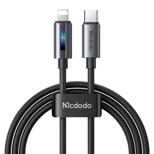 Mcdodo CA-5710 USB-C to Lightning cable with 36W flashing light 1.2m (black), Mcdodo CA-5710