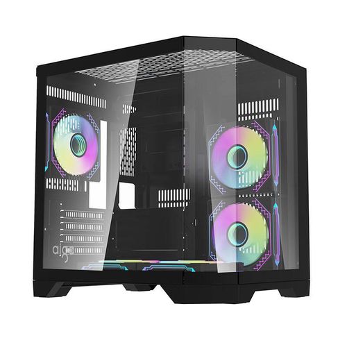 Darflash FT350 computer case + 5 aRGB fans (black), Darkflash FT350 Black