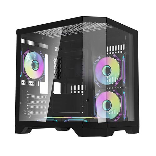 Darflash FT350 computer case + 5 aRGB fans (black), Darkflash FT350 Black