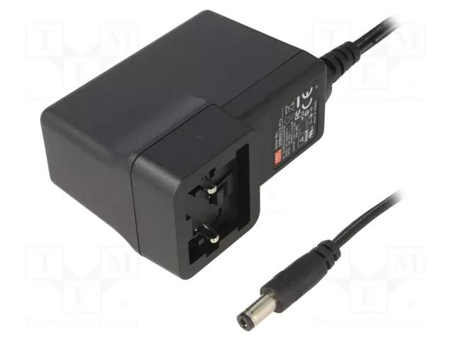 Power supply: switching; mains,plug-in; 12VDC; 3.33A; 40W; 88% MEAN WELL GEM40I12-P1J