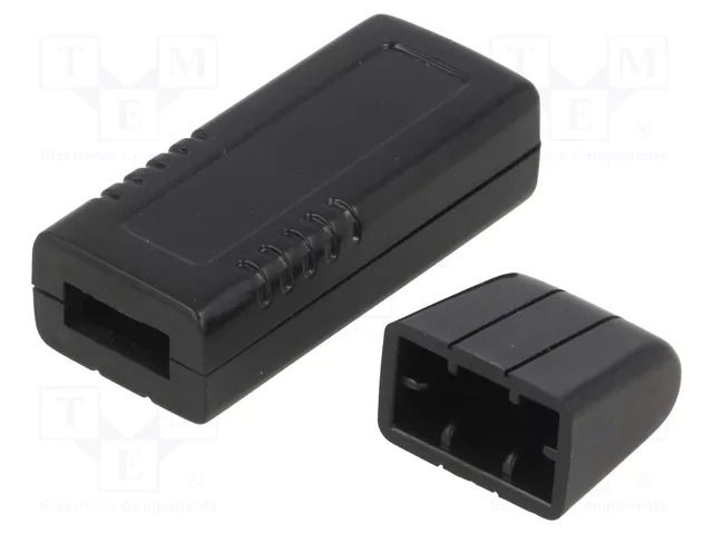 Enclosure: for USB; X: 20mm; Y: 66mm; Z: 12mm; ABS; black MASZCZYK KM-205/BK