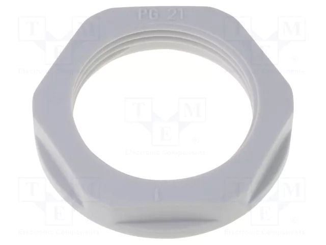 Nut; PG21; polyamide; 36mm; grey; Thread: PG; with flange; KMK-PA-MB HELUKABEL HELU-90715