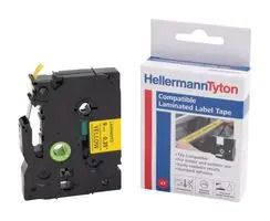 LABEL TAPE, BLACK ON YELLOW, 8MX9MM, PET 596-99621