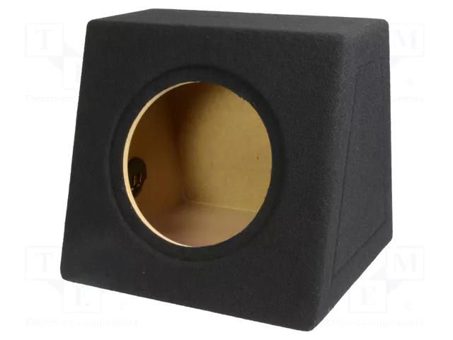 Car loudspeaker enclosure; MDF; black; textil; 250mm; Øhole: 232mm BASSER OB.MDF.04.BK