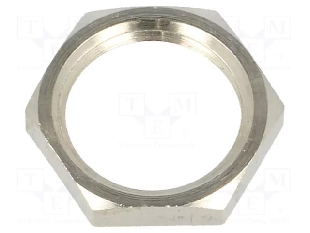 Nut; PG7; brass; 15mm; Thread: PG; Plating: nickel BM GROUP BM2696